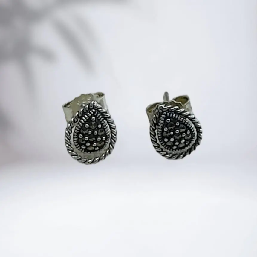 Brinco gota marcassita Bali
