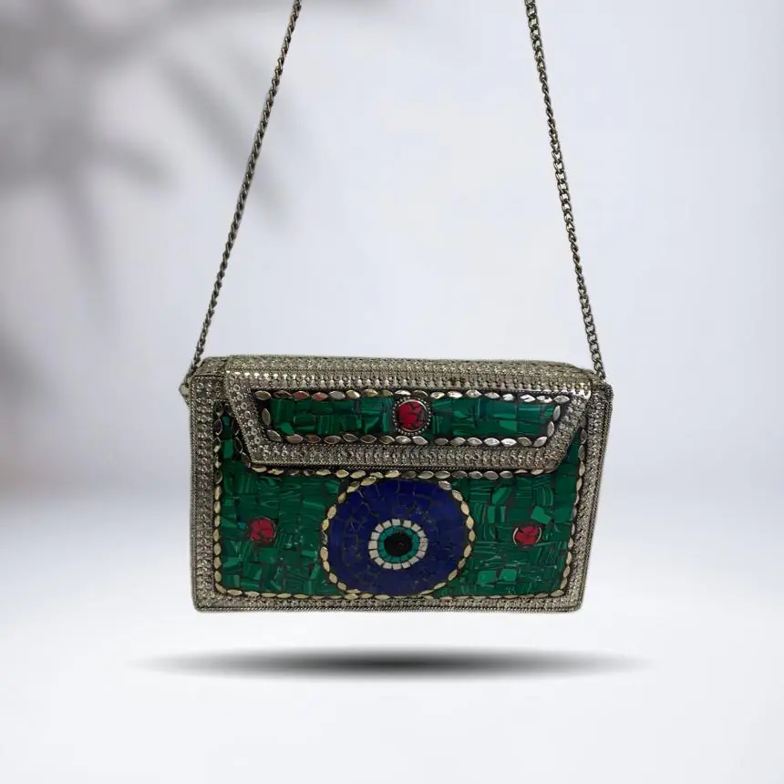 Bolsa Turquesa Madre Olho Grego