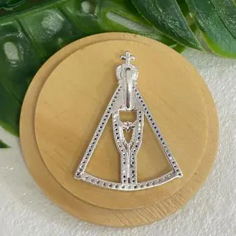 Pingente Nossa Senhora cravejada zircônia azul e branca