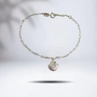 Pulseira elos concha lisa - Código 1124