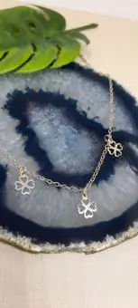 Choker de Trevos Vazados Prata Lisa