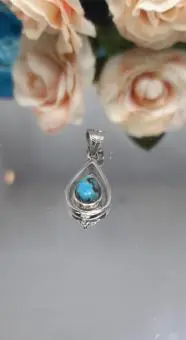 Pingente Gota Turquesa Delicado