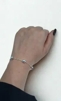 Pulseira 5 bolas em prata 925 - Código 1580