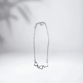 Pulseira tres coração vazado - Código 1700