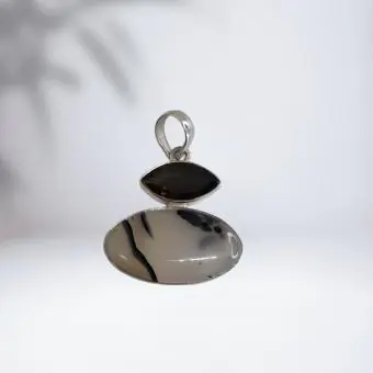 Pingente quartzo fume agata australiana
