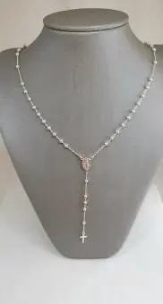 Terço  em prata 45cm