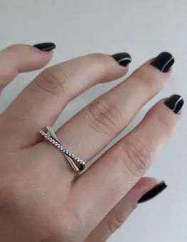 Anel quadrado com zirconia