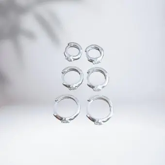 Trio argolinha click ponto zirconia - Código 1826