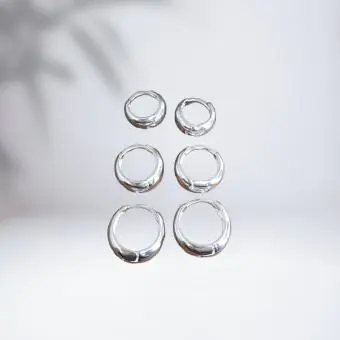 Trio argola click liso - Código 1827