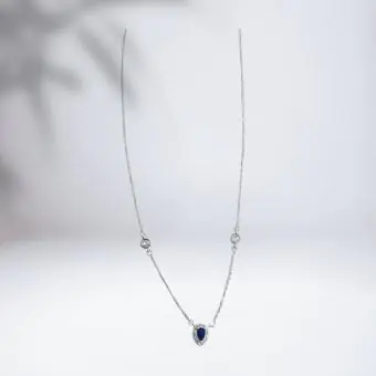 Colar gota cravejda azul