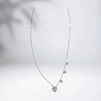 Colar coraçoes zirconia
