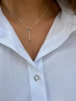 Colar dois quadrados estilo gravatinha