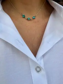 Choker tres quadrados zriconia