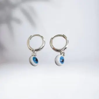 Brinco argola click olho grego