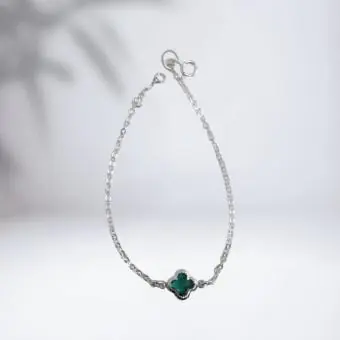 Pulseira trevo zirconia verde