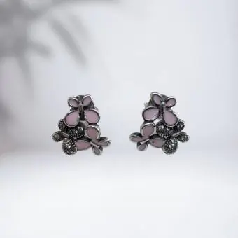 Brinco trio borboleta esmaltado e zirconia - Código 1888
