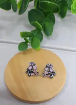 Brinco trio borboleta esmaltado e zirconia