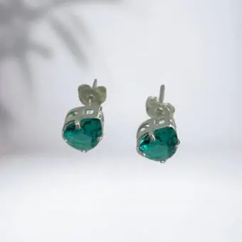 Brinco gota zirconia verde - Código 1936