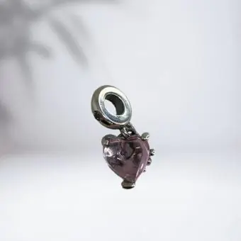 Berloque coração rosa claro arvora da vida