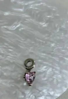 Berloque coração rosa claro arvora da vida