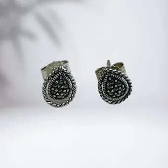 Brinco gota marcassita Bali