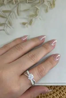 Anel solitário aro duplo com zirconia